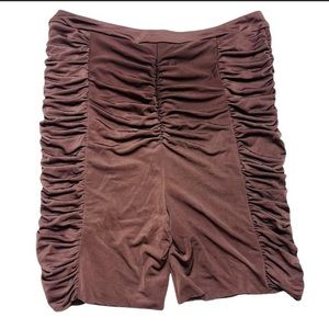 I.AM.GIA. Estelle Brown Shorts with raw cut hem